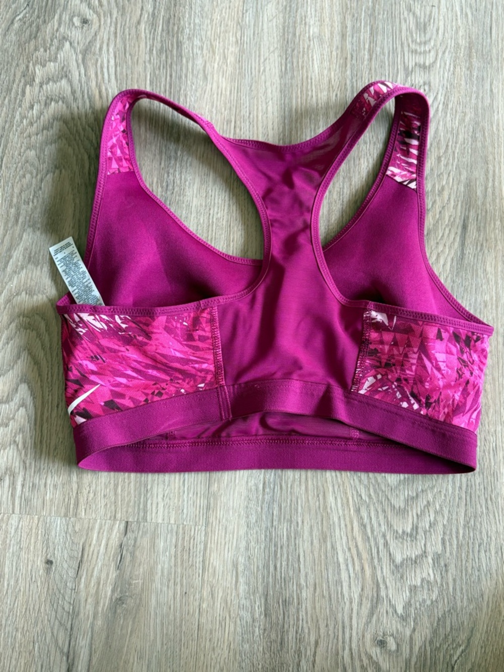 Women’s Pink Patterned Racerback Sports Bra NWOT - Picture 2 of 2